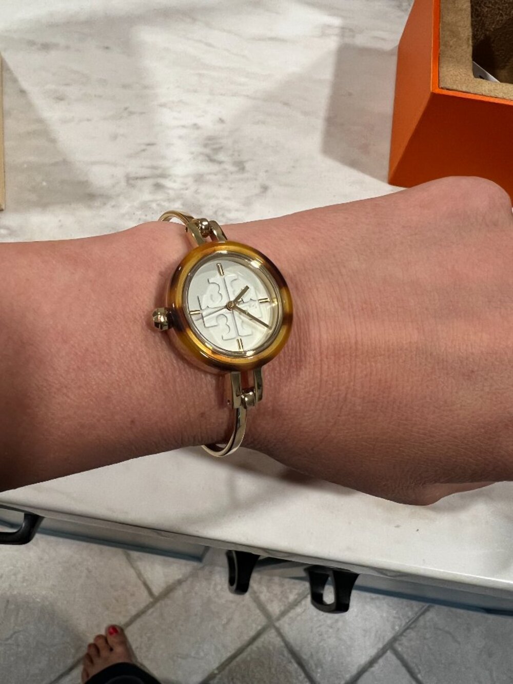 NEW Tory Burch Gigi Gold Bangle Watch Interchangeable Bezel Set TBW2100 Box - Picture 6 of 14
